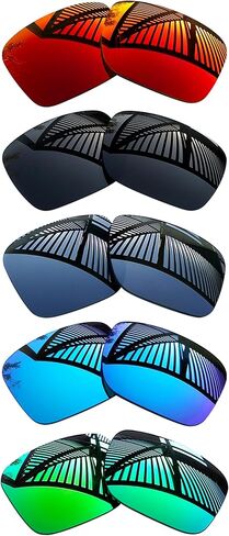 5 أزواج من العدسات البديلة للنظارات الشمسية Oakley Holbrook XL OO9417 - أسود خالص + زمرد + أزرق ثلجي + أحمر ناري + تيتانيوم in Saudi Arabia
