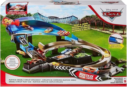 Disney Pixar Cars Rusteze Double Circuit Speedway Playset Test Track Set For Drift, Race and Crash Competitions, With Lightning McQueen Vehicle, Kids Birthday Gift For Ages 4 Years and Older in Saudi Arabia