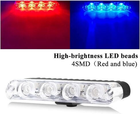 4 في 1 16 LED أحمر أزرق سطح جبل أضواء مصبغة ضوء الشرطة للسيارة DC12V التحكم عن بعد في حالات الطوارئ وامض ستروب تحذير أضواء التحذير للمركبات سيارة شاحنة مقطورة فان سيارات الدفع الرباعي in Saudi Arabia