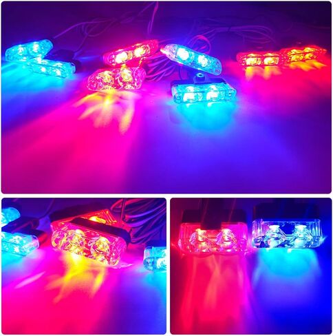 4 في 1 16 LED أحمر أزرق سطح جبل أضواء مصبغة ضوء الشرطة للسيارة DC12V التحكم عن بعد في حالات الطوارئ وامض ستروب تحذير أضواء التحذير للمركبات سيارة شاحنة مقطورة فان سيارات الدفع الرباعي in Saudi Arabia