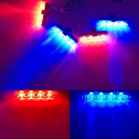 4 في 1 16 LED أحمر أزرق سطح جبل أضواء مصبغة ضوء الشرطة للسيارة DC12V التحكم عن بعد في حالات الطوارئ وامض ستروب تحذير أضواء التحذير للمركبات سيارة شاحنة مقطورة فان سيارات الدفع الرباعي in Saudi Arabia