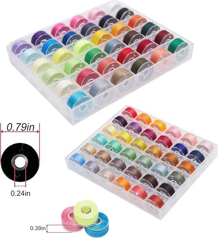 72 قطعة من البكرات ذات الألوان المتنوعة مع حقيبة تخزين متوافقة مع Brother وBabylock وJanome وSinger وما إلى ذلك (SA156) - وزن 40 - تأتي مع شريط قياس ناعم وإبر متنوعة وكسارات الدرزات in Kuwait