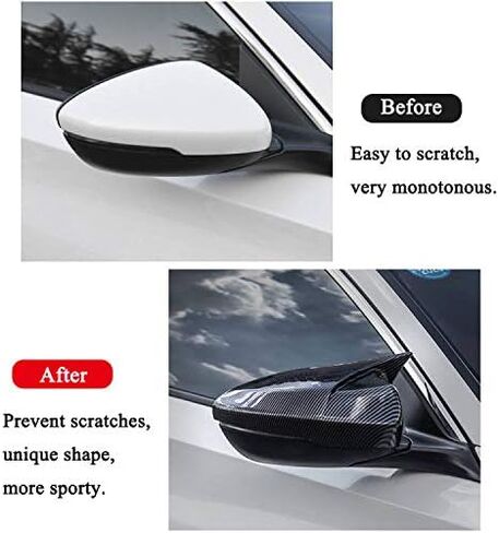 for Accord Horn Type Side Rearview Mirror Cover Trims ABS Plastic Material Decoration fit for Honda 10th Gen Accord 2018 2019 2020 2021 2022 Exterior Accessories 2PCS (Carbon Fibre) in Saudi Arabia