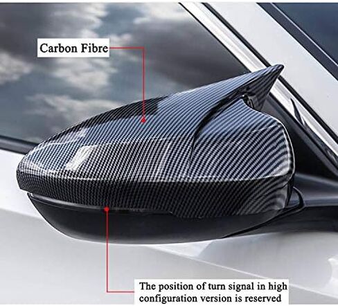 for Accord Horn Type Side Rearview Mirror Cover Trims ABS Plastic Material Decoration fit for Honda 10th Gen Accord 2018 2019 2020 2021 2022 Exterior Accessories 2PCS (Carbon Fibre) in Saudi Arabia