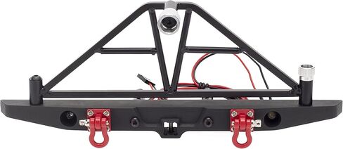 Aluminium Alloy Anti-Collision Front/Rear Bumper Protective Bar with LED Lights Compatible with Axial SCX10 90046 TRX-4 SCX10 iii AX103007 1/10 RC Crawler Car Upgrade Parts (Front Bumper) in Saudi Arabia