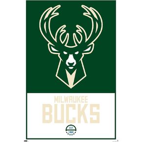 Trends International NBA Milwaukee Bucks - Logo 21 Wall Poster, 22.375" x 34", Unframed Version