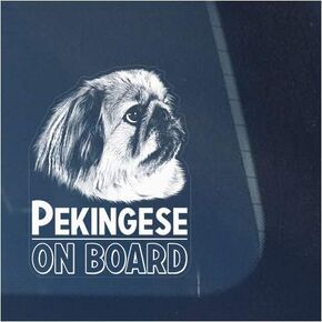 Pekingese Clear Vinyl Decal Sticker for Window, Pekinese Dog Sign Art Print Design