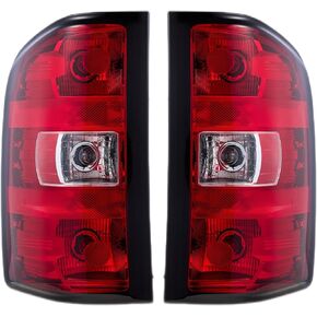 Tail Lights compatible with 2007-2014 Chevy Silverado 1500 2500HD 3500HD(2007 New Body Style only), 2012-2014 GMC Sierra (1 Pair(Left+Right), Include Bulbs and Wiring Harness)