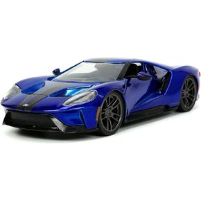 2017 Ford GT Candy Blue with Gray Stripes Hyper-Spec Series 1/24 Diecast Model Car by Jada 32720
