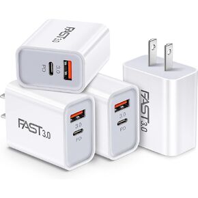 iSeekerKit لشاحن ساعة Apple، كتلة شحن سريعة 20 وات، محول طاقة شاحن حائط USB C محمول، قابس سفر مزدوج المنفذ PD متوافق مع iWatch، iPhone، Samsung، Android، الكمبيوتر اللوحي