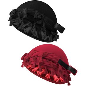 BEACE Tassels Turban for Men & Women,Silk Satin Lined Pre-Tied Halo Turban Durag Head Wrap Skull Cap Sleeping Beanie