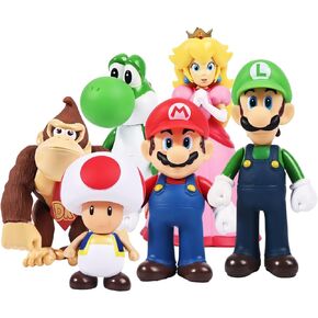 6 pcs/Set Mario Figures Toy - Mario & Luigi Figurines – Yoshi & Mario Bros Action Figures （5 inch）