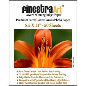 8.5" X 11" Canvas Textured Premium Inkjet Photo Paper - 50 Sheets