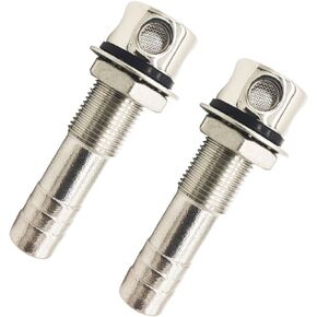 2 Pack Boat Fuel Vent 5/8 Inch Gas Tank Vent Flush Mount with Gasket Marine Grade 316 Stainless Steel Straight for Boat Yacht