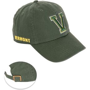 Desert Cactus University of Vermont Baseball Hat UVM Catamounts Brimmed Embroirderd Hats Cap Adjustable Cloth Strap Adult (Style E) Green