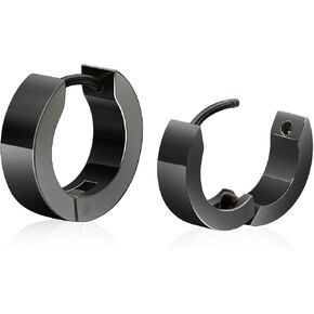 Minimalist Pure Titanium Hoop Huggie Earrings Round/Hexagon Earring, Dainty Plain Small Titanium Hoop Earrings Charms, Hypoallergenic Earring Jewelry Gifts for Women Girls Men Sensitive Ear in Kuwait