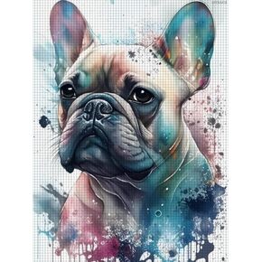 IPISSOI 5D Watercolor French Bulldog Painting Diamond Painting Kits for Adults Beginner, DIY Dog Diamond Art for Home Wall Decor Gifts, Full Drill Round Gem Art 30x40cm in Kuwait