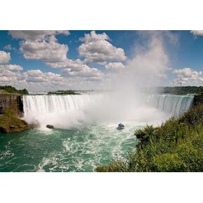 مجموعات الفن الماسي Xiyuekissu للبالغين، DIY حفر دائري كامل فن الماس شلالات نياجرا مناظر طبيعية مذهلة قوارب نهرية لتزيين جدران المنزل 12 × 16 بوصة... in Kuwait