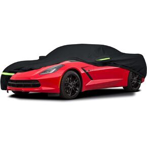 Waterproof Car Covers for 2014-2019 C7 Stingray, Custom Fit C7 Cover Chevy Corvette Stingray Z51 Z06 210D Covers 100% Waterproof Windproof Strap & Double Door Zipper Up to 180" L