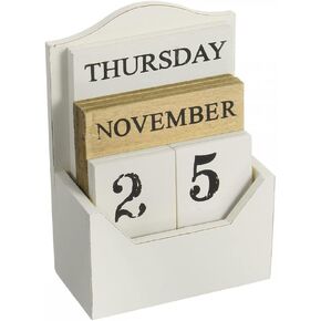 Vintage Wood Block Desk Calendar Ornament Office Calendar Funny Calendar Can Express Month,Week,Day Suit