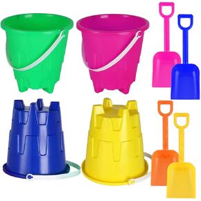 Holady 8 Inch Large Sand Beach Buckets Pail with Beach Shovels,Sand Bucket Water Bucket for Beach Fun Great Summer Party Accessory in Kuwait