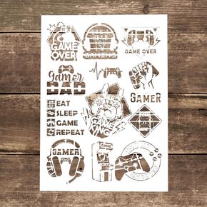 DIY Decorative Game Stencil Template for Painting on Canvas Wood Furniture Craft Paper (A4 Size)
