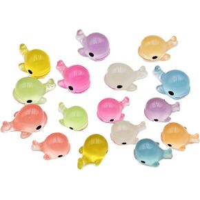 16 Pcs Mini Resin Whale Glowing Set, Dollhouse Miniature Tiny Luminous Whales Figurines, Mini Resin Sea Animals Landscaping Decor,Cute Stuff Accessories for Party,Cake,Fish Tank Decorations