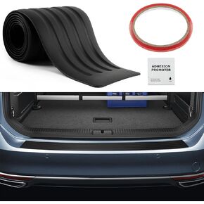Car Rear Bumper Guard Protector, Car Universal Rubber Anti-Scratch Trunk Door Sill Guard for Most Cars, SUV, Car Exterior Accessories Abrasion Resistant Trim Cover (41'×3.4')
