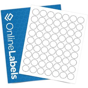 1 Inch Round Labels - White Matte - Pack of 6,300 Circle Stickers, 100 Sheets - Inkjet/Laser Printer - Online Labels