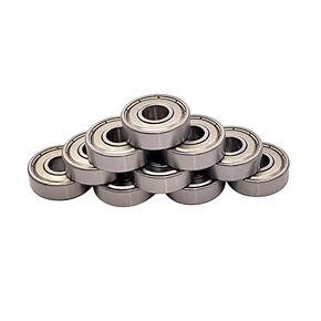 FKG R6-ZZ 3/8"x7/8"x9/32" Deep Groove Ball Bearing Double Metal Shields Bearing Pre-Lubricated, Set of 10