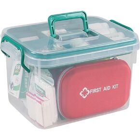 Plastic Medicine Organizer Holder, First Aid Box for Medicine Storage and Home