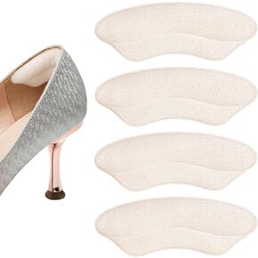 Heel Grips Women Shoes Pads: Inserts into Back Heel - Heel Protector for High Heel Boots Insoles Prevent Too Big Shoe from Slipping Liner Cushion for Comfortable Support(4 Pairs)（Black）