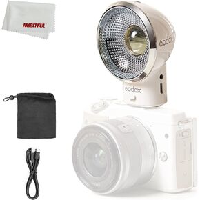 Godox LUX ELF Retro Camera Flash,CCT 6000K±200K,Recycle Time(1/1step) -10°℃~50°C,Flash Times(1/1step) 3.6s,Built-in Lithium Battery, for Canon Sony Nikon Cameras