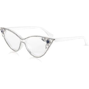 FEISEDY Diamond Blue Light Blocking Glasses Cat Eye Rhinestone Women Glasses Frame Anti Eyestrain Computer Eyewear B0070