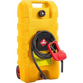 خزان نقل الوقود سعة 15 جالون، علبة غاز مع فوهة نقل يدوية، خزان وقود ديزل بنزين على العجلات للسيارات وجزازات العشب والقوارب ATVs، 2 جالون/الدقيقة، أحمر in Kuwait