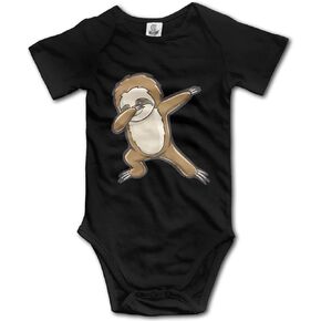 Sloth Dabbing Cute Bodysuit Infant Clothes Short Sleeve Romper for Baby Boy Girl