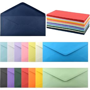 VANRA 150 Pack Colorful Envelopes #10 Business Envelopes Bulk for Office Checks, Letter Mailing Invoices, Party Invitations, 4.13 x 9.49 in (15 Assorted Colors)