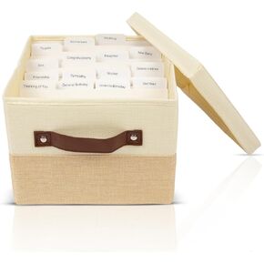 Greeting Card Organizer Box with Dividers| Card Keeper 150+ Cards w/15 Dividers| Stylish Greeting Card Box Organizer| Birthday Card Organizer & More in Saudi Arabia