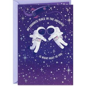 Hallmark Birthday Card for Husband, Wife, Boyfriend, Girlfriend (Astronauts, Favorite Place in The Universe)