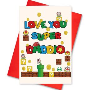بطاقة عيد الأب المضحكة مع مظروف، بطاقة Super Daddio للأب الأب الجد، بطاقة تهنئة عيد الأب الفكاهية من الابن، بطاقة عيد الأب السعيد من الابنة