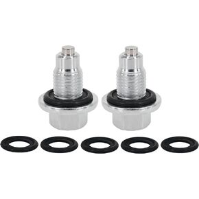 2PCS M12x1.75MM Magnetic Oil Drain Plug Fit for Buick Cadillac Chevrolet GMC Lincoln Ford, Replace 090-936CD 090-091 090-175CD 653096US 55577568 090-948, WITH 5PCS 097-119 Gaskets