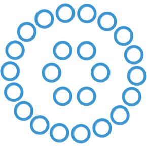 (24 حزمة) حشيات لولبية بديلة تمامًا من Mercury Marine (أزرق) - أختام الوحدة السفلية لمسامير تعبئة الصرف مقاس 3/8 بوصة - 16 - تناسب معظم اللوحات الخارجية غير اليابانية من Mercury/Mariner وجميع أجهزة Mercruiser in Kuwait