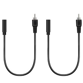 2 Pack 3.5mm 1/8" TS Mono Female to RCA Male Plug Jack Adapter Connector Converter Cable Cord for Speaker Subwoofer Audio Video Receiver