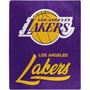 Northwest NBA Los Angeles Lakers Unisex-Adult Raschel Throw Blanket, 50" x 60", Signature