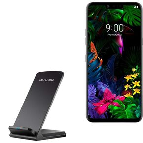 BoxWave Charger Compatible with LG G8 ThinQ - Wireless QuickCharge Stand (10W), No Cord; no Problem! Charge Your Phone with Ease! for LG G8 ThinQ - Jet Black
