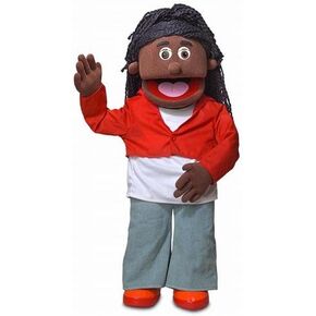 30" Sierra, Black Girl, Professional Performance Puppet with Removable Legs, Full or Half Body