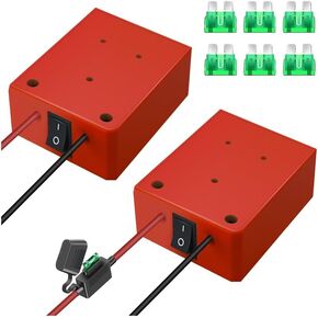 2 Pack Power Wheel for Milwaukee M18 18V Battery Adapter, Power Wheel Battery Converter Kit with Fuses & 14AWG Wire & Control Switch Use for DIY Ride On Cars, Modified RC Toys, Rc Truck, Robotics