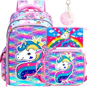 gxtvo 3PCS Dinosaur Backpack for Boys, 16" Kids Bookbag with Lunch Box, Water Resistant School Bag for Elementary Prechool Toddler
