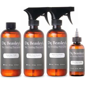 Dr. Beasley's Matte Paint Prescription Detailing Kit, Designed for Matte Cars and Motorcycles, 100% VOC Free, 2 Years of Protection, 4 Piece Set