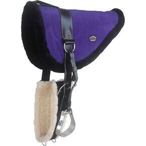 CHALLENGER Horse Western Fleece Padded Bareback Saddle Pad Purple w/Cinch Stirrups 39158